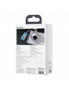 Baseus Qpow powerbank 10000mAh inbyggd USB Type-C-kabel 22,5W Snabbladdning SCP AFC FCP lila (PPQD020105)