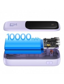 Baseus Qpow powerbank 10000mAh inbyggd USB Type-C-kabel 22,5W Snabbladdning SCP AFC FCP lila (PPQD020105)