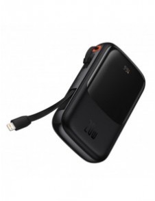 Powerbank 10000mAh 20W Baseus Qpow Pro Overseas Edition + USB C 3A-kabel - svart