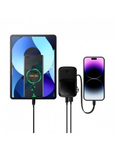 Powerbank 10000mAh 20W Baseus Qpow Pro Overseas Edition + USB C 3A-kabel - svart