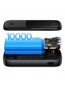 Powerbank 10000mAh 20W Baseus Qpow Pro Overseas Edition + USB C 3A-kabel - svart
