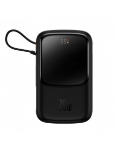 Powerbank 10000mAh 20W Baseus Qpow Pro Overseas Edition + USB C 3A-kabel - svart