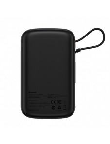 Powerbank 10000mAh 20W Baseus Qpow Pro Overseas Edition + USB C 3A-kabel - svart