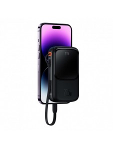 Powerbank 10000mAh 20W Baseus Qpow Pro Overseas Edition + USB C 3A-kabel - svart