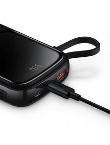 Powerbank 10000mAh 20W Baseus Qpow Pro Overseas Edition + USB C 3A-kabel - svart