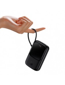 Powerbank 10000mAh 20W Baseus Qpow Pro Overseas Edition + USB C 3A-kabel - svart