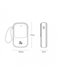 Powerbank 10000mAh 20W Baseus Qpow Pro Overseas Edition + USB C 3A-kabel - svart