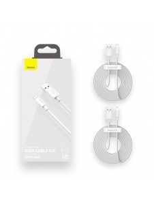 Baseus 2x USB-kabel - Blixtsnabb laddning Power Delivery 1,5 m vit (TZCALZJ-02)