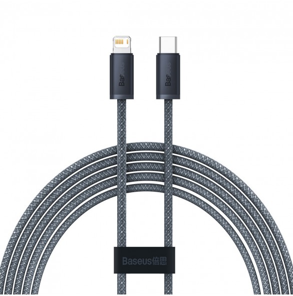 Baseus-kabel för iPhone USB Typ C - Lightning 2m, Strömförsörjning 20W grå (CALD000116)