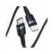 Baseus Cafule Kabel slitstark nylonkabel USB Typ C PD / Lightning 18W QC3.0 1m svart-grå (CATLKLF-G1)