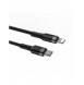 Baseus Cafule Kabel slitstark nylonkabel USB Typ C PD / Lightning 18W QC3.0 1m svart-grå (CATLKLF-G1)