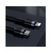 Baseus Cafule Kabel slitstark nylonkabel USB Typ C PD / Lightning 18W QC3.0 1m svart-grå (CATLKLF-G1)