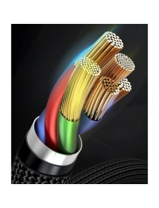 Baseus Cafule Kabel slitstark nylonkabel USB Typ C PD / Lightning 18W QC3.0 1m svart-grå (CATLKLF-G1)