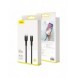 Baseus Cafule Kabel slitstark nylonkabel USB Typ C PD / Lightning 18W QC3.0 1m svart-grå (CATLKLF-G1)