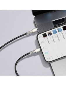 Baseus Cafule Metal Datakabel USB Typ C - Lightning 20 W Strömförsörjning 1 m svart (CATLJK-A01)