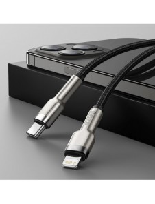 Baseus Cafule Metal Datakabel USB Typ C - Lightning 20 W Strömförsörjning 1 m svart (CATLJK-A01)