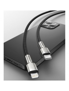 Baseus Cafule Metal Datakabel USB Typ C - Lightning 20 W Strömförsörjning 1 m svart (CATLJK-A01)