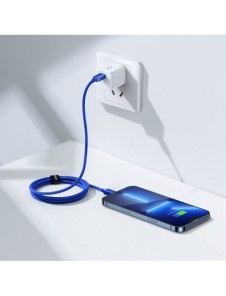 Baseus Crystal Shine Series-kabel USB-kabel för snabb laddning och dataöverföring USB Typ C - Lightning 20W 1,2m blå (CAJY000203