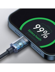 Baseus Crystal Shine Series-kabel USB-kabel för snabb laddning och dataöverföring USB Typ C - Lightning 20W 1,2m blå (CAJY000203