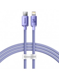 Baseus Crystal Shine Series-kabel USB-kabel för snabb laddning och dataöverföring USB Typ C - Lightning 20W 1,2m lila (CAJY00020
