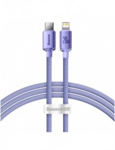 Baseus Crystal Shine Series-kabel USB-kabel för snabb laddning och dataöverföring USB Typ C - Lightning 20W 1,2m lila (CAJY00020