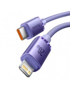 Baseus Crystal Shine Series-kabel USB-kabel för snabb laddning och dataöverföring USB Typ C - Lightning 20W 1,2m lila (CAJY00020