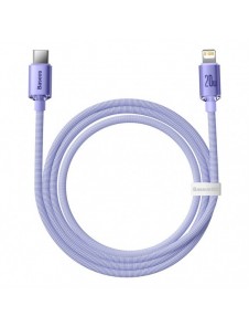 Baseus Crystal Shine Series-kabel USB-kabel för snabb laddning och dataöverföring USB Typ C - Lightning 20W 1,2m lila (CAJY00020