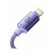 Baseus Crystal Shine Series-kabel USB-kabel för snabb laddning och dataöverföring USB Typ C - Lightning 20W 1,2m lila (CAJY00020
