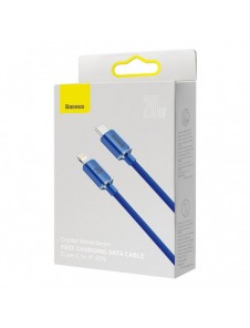 Baseus Crystal Shine Series-kabel USB-kabel för snabb laddning och dataöverföring USB Typ C - Lightning 20W 2m blå (CAJY000303)