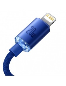 Baseus Crystal Shine Series-kabel USB-kabel för snabb laddning och dataöverföring USB Typ C - Lightning 20W 2m blå (CAJY000303)
