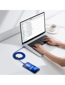 Baseus Crystal Shine Series-kabel USB-kabel för snabb laddning och dataöverföring USB Typ C - Lightning 20W 2m blå (CAJY000303)