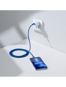 Baseus Crystal Shine Series-kabel USB-kabel för snabb laddning och dataöverföring USB Typ C - Lightning 20W 2m blå (CAJY000303)