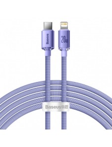 Baseus Crystal Shine Series-kabel USB-kabel för snabb laddning och dataöverföring USB Typ C - Lightning 20W 2m lila (CAJY000305)