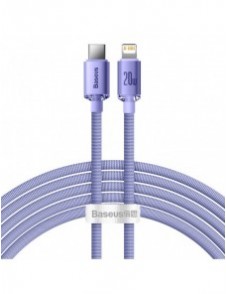 Baseus Crystal Shine Series-kabel USB-kabel för snabb laddning och dataöverföring USB Typ C - Lightning 20W 2m lila (CAJY000305)