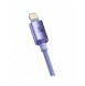 Baseus Crystal Shine Series-kabel USB-kabel för snabb laddning och dataöverföring USB Typ C - Lightning 20W 2m lila (CAJY000305)