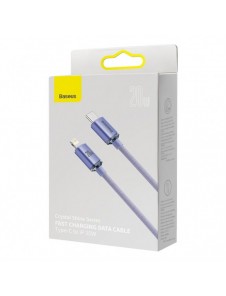 Baseus Crystal Shine Series-kabel USB-kabel för snabb laddning och dataöverföring USB Typ C - Lightning 20W 2m lila (CAJY000305)