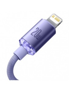 Baseus Crystal Shine Series-kabel USB-kabel för snabb laddning och dataöverföring USB Typ C - Lightning 20W 2m lila (CAJY000305)
