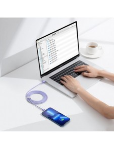 Baseus Crystal Shine Series-kabel USB-kabel för snabb laddning och dataöverföring USB Typ C - Lightning 20W 2m lila (CAJY000305)