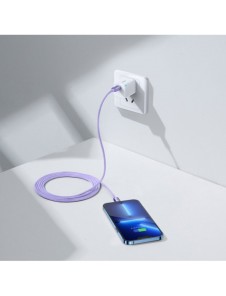 Baseus Crystal Shine Series-kabel USB-kabel för snabb laddning och dataöverföring USB Typ C - Lightning 20W 2m lila (CAJY000305)