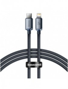 Baseus crystal shine serie snabbladdningsdatakabel USB typ C till Lightning 20W 1,2m svart (CAJY000201)