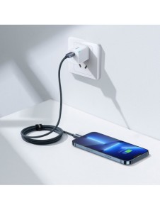 Baseus crystal shine serie snabbladdningsdatakabel USB typ C till Lightning 20W 1,2m svart (CAJY000201)