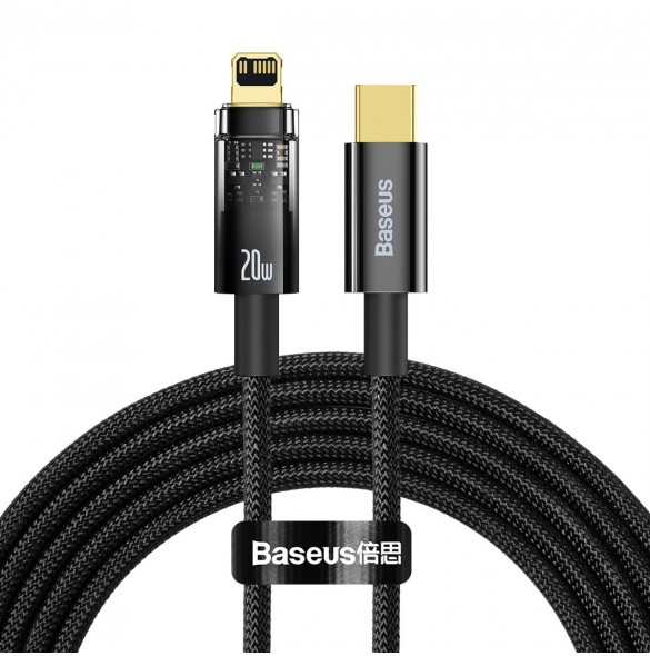 Baseus Explorer Series-kabel USB Typ C - Lightning 20W 2m svart (CATS000101)