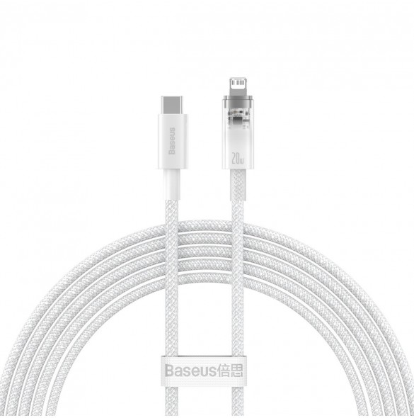 Baseus Explorer Series-kabel USB-C - Lightning 20W 2 m vit (CATS010302)