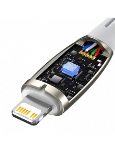 Baseus Glimmer Series-kabel med snabbladdning USB-C - Lightning 480Mb/s PD 20W 1m vit