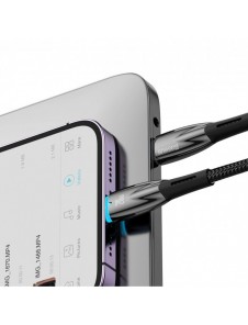 Baseus Glimmer Series snabbladdningskabel USB-C - Lightning 480Mb/s PD 20W 2m svart