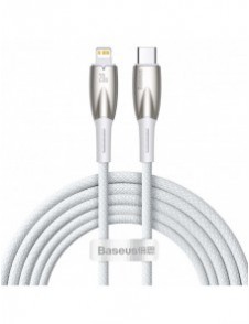 Baseus Glimmer Series snabbladdningskabel USB-C - Lightning 480Mb/s PD 20W 2m vit