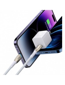 Baseus Glimmer Series snabbladdningskabel USB-C - Lightning 480Mb/s PD 20W 2m vit