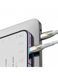 Baseus Glimmer Series snabbladdningskabel USB-C - Lightning 480Mb/s PD 20W 2m vit