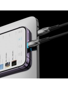Baseus Glimmer Series snabbladdningskabel USB-C - Lightning 480Mb/s PD 20W 2m vit