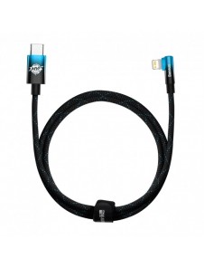 Baseus MVP 2 Vinklad armbågskabel Strömförsörjningskabel med sida USB Typ C / Lightning-kontakt 1m 20W blå (CAVP000221)